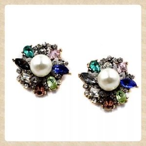 Vintage Styled Pearl & Jewel Earrings